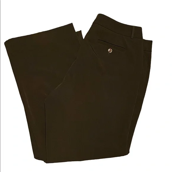 2 button chocolate brown slacks. - Picture 1 of 4